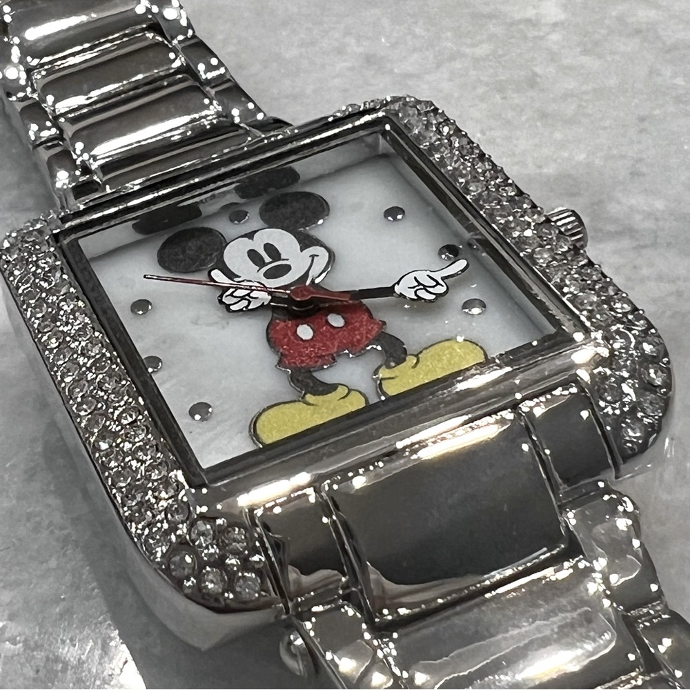 DISNEY Women’s Mickey Mouse Crystal Embellished Silvertone Watch - Picture 5 of 11